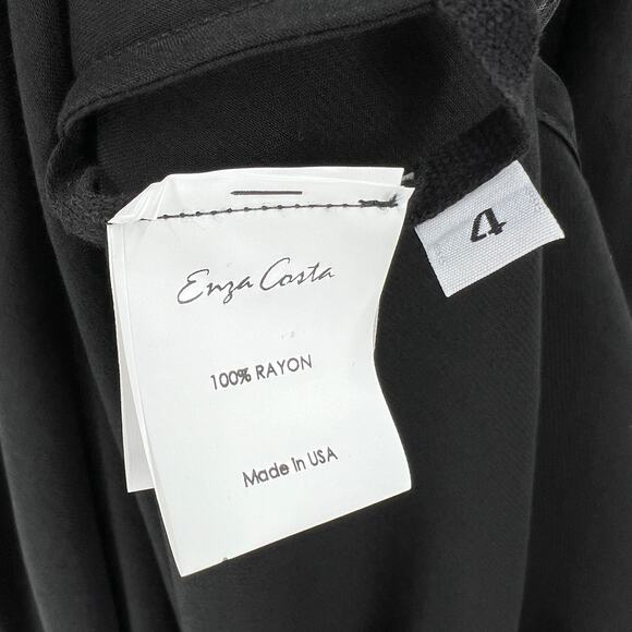ENZA COSTA Satin Bias Slip Dress Womens XL Black Maxi V-neck Spaghetti Strap - Picture 11 of 16